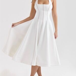 House of CB loulou White Halter Midi Dress